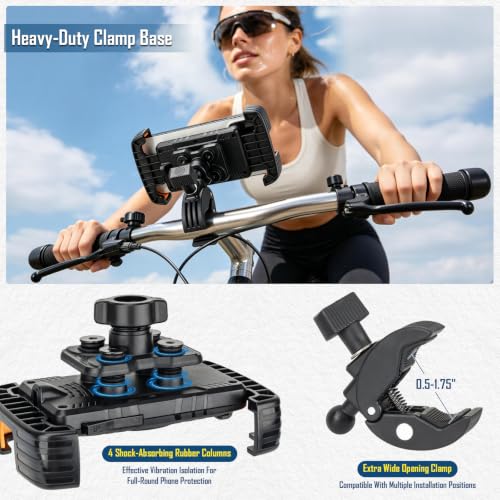 QualyQualy Boat Rail Phone Holder Marine Clamp-On with Sunshade - color: Crab Clamp with Sunshade