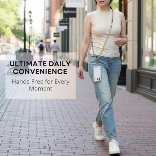 3-in-1 Crossbody Phone Lanyard, Cellphone Wrist Strap, Neck Holder for Travel, Dog Walking Accessories Anti-Theft - color: Khaki