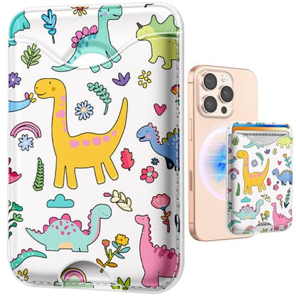 Shorogyt Compatible with Magsafe Wallet for Women, Dinosaur - color: Dinosaur