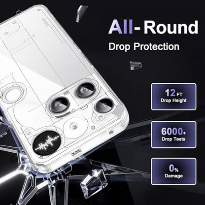 Case for Nothing Phone 3, Military Grade Drop Protection Phone Case, Yellowing Resistant, Anti-Scratch Hard PC Back, Shockproof Hard Ultra-Thin Protective Cover, Clear - size: Nothing Phone 3