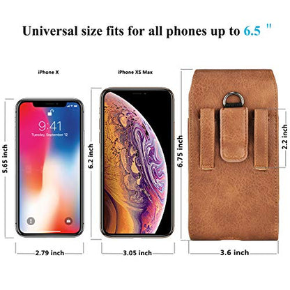 Njjex Cell Phone Holster for Samsung Galaxy S25 Ultra S24 S23 S22 S21 S20 FE A17 A16 A15 A14 A35 A36 5G A12 A13 A32 A71 Note 20 Ultra iPhone 17 PU Leather Belt Clip Holster Pouch Holder Carrying Case | Cell Phone Holster for Samsung Galaxy S26 S25 S24 FE