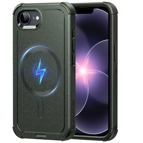 ESR for iPhone 17e/16e Case, for MagSafe, Rugged, Army Green | 7X Military-Grade Drop Protection, Magnetic Phone Case, Shock-Absorbing Rugged Cover, Dustproof Port Cover, Secure Grip - color: Green, size: iPhone 17e/16e 6.1 inch