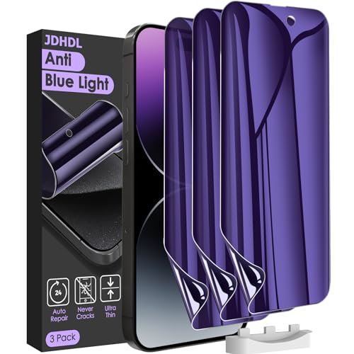 [3 Pack for iPhone 15 Pro Max Privacy Screen Protector (NOT Glass), [Anti-Spy][Anti Blue Light] Soft Hydrogel Film Screen Protector for iPhone 15 Pro Max/15 Plus - Purple - size: iPhone 15 Pro Max/15 Plus