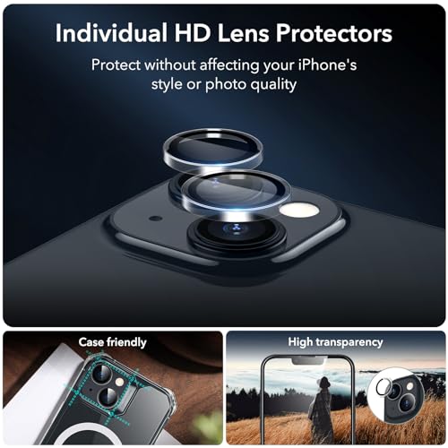 ESR 3+1 Pack for iPhone 15 Pro Screen Protector, Align Frame