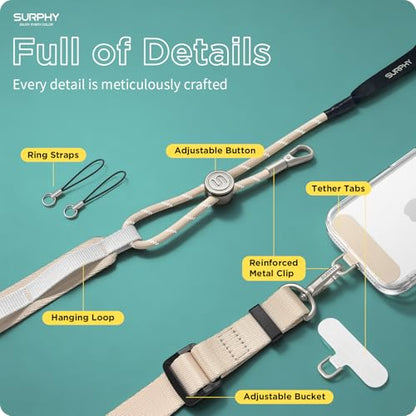SURPHY Phone Lanyard Crossbody, Phone Strap with Light-Activated Strap - color: Starlight