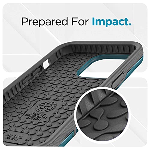 Encased Rebel Designed for iPhone 13 PRO Belt Clip Case (2021) Protective Shockproof Case with Holster (Ocean Blue) - color: Blue, size: iPhone 13 Pro