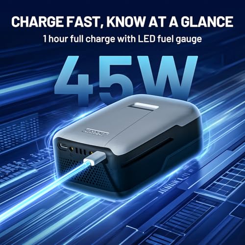 LiTHELi 5.0Ah Lithium Replacement Battery, U20 Series Portable Power Bank, 45W Max, Fast Charge in 2 Hours, LED Realtime Indicators - size: 5.0 Ah