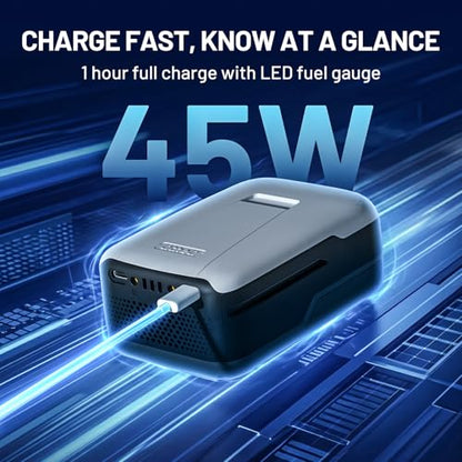 LiTHELi 5.0Ah Lithium Replacement Battery, U20 Series Portable Power Bank, 45W Max, Fast Charge in 2 Hours, LED Realtime Indicators - size: 5.0 Ah