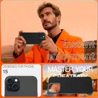 Phone Case Crafted for iPhone 15,Black - color: Black, size: iPhone 15