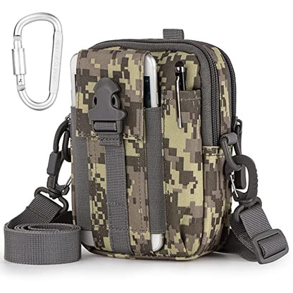 Tactical Molle Phone Pouch Nylon Multi-Purpose EDC Pouch Utility Waist Bag Tool Holster with Shoulder Strap for 4.7"-6.7" Smartphone - color: ACU