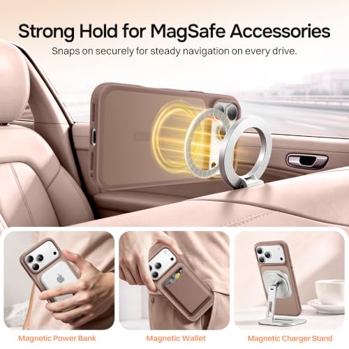 Magnetic for iPhone 17 Pro Case, Compatible with MagSafe, [Military Grade Drop Protection] Translucent Matte Shockproof Protective Anti-Fingerprint Phone Case, 6.3", Light Brown - color: Light Brown, size: Iphone 17 Pro