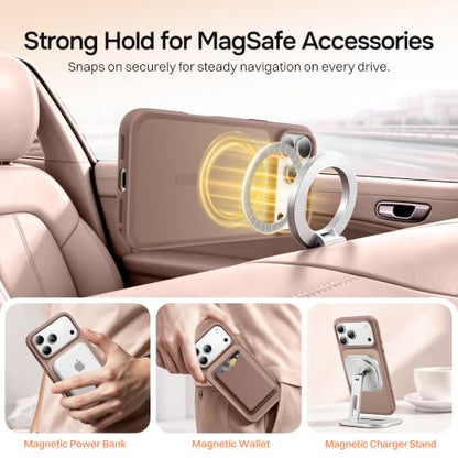 Magnetic for iPhone 17 Pro Case, Compatible with MagSafe, [Military Grade Drop Protection] Translucent Matte Shockproof Protective Anti-Fingerprint Phone Case, 6.3", Light Brown - color: Light Brown, size: Iphone 17 Pro