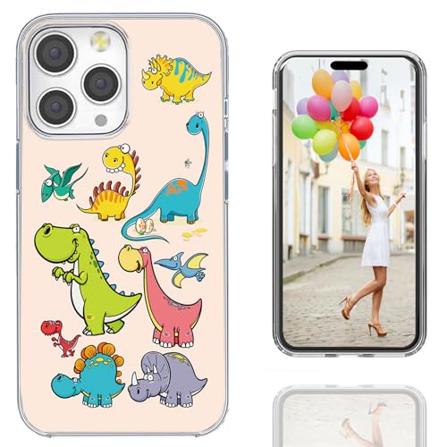 for iPhone 14 Pro Max Case for Women Girl Men, Full Protective Shockproof Slim Soft TPU Clear Phone Cover Cases Design for iPhone 14 ProMax,Cute Cartoon Animal Funny Dino Dinosaur - color: Funny Dino Dinosaur