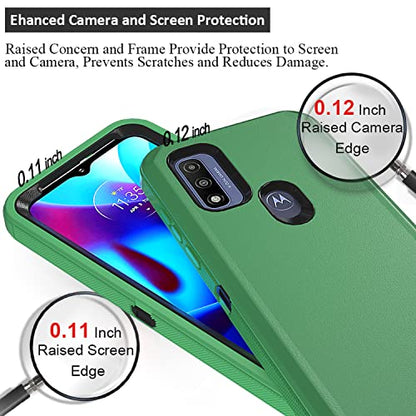Compatible with Motorola G Pure/Moto G Power 2022 Case, Heavy Duty Rugged Shockproof Full Body Protection Kickstand Case with Belt Clip Holster for Motorola G Pure 6.5 inch Phone(Green+Black) - color: Green+Black
