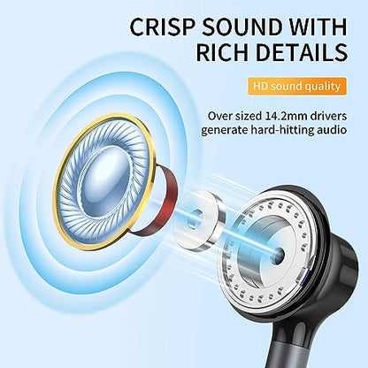 BENEWY Wired Earbuds 3.5mm Magnetic Earphones with Microphone Headphones - color: Black