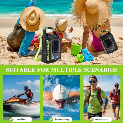 IP68 Waterproof Dry Bag,5L Roll Top Pool Bag,Large Waterproof Phone Pouch,for Boating Kayaking Camping (Black 5L) - color: black 5L