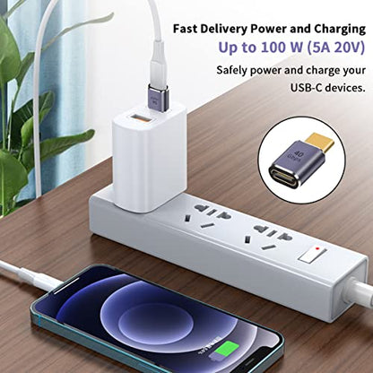 Duttek USB C Extender Adapter, USB C Coupler 40Gbps,100W PD and 8K@60Hz Video Display, Type C to Type C Adapter for Steam Deck, MacBook,Thunderbolt ect (3 Pack) - style: Three Styles USB C Adapter