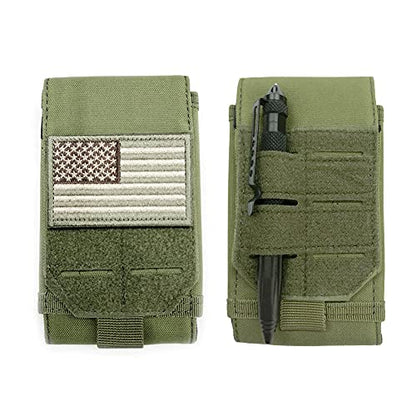 Universal Tactical Molle Phone Pouch Cellphone Holder | Mobile Holster Belt Smartphone Pouch for iPhone 17 Pro Max/Air/17 Pro/ iphone17/16 /15 /14 /13/12 Pro Max/iphone 16/15/14Plus - color: ARMY GREEN