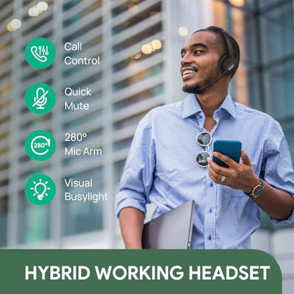 Yealink WH64 Mono Hybrid Wireless Headset with Mic DECT Dongle & Bluetooth - style: WH64 Hy-Mono with Stand