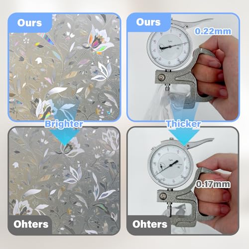 LEMON CLOUD Window Privacy Film, Tulip Stained Glass Sticker 35.4″ x 118.1″ - color: 3d, size: 35.4 x 118.1 Inch