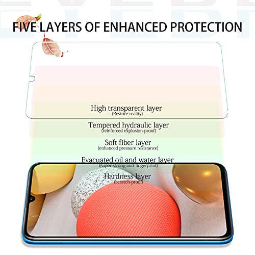YEBF Samsung Galaxy A42 5G Screen Protector, 2 Pack, HD Clear Tempered Glass, 9H Hardness, Anti-Glare, Bubble-Free, Includes Camera Lens Protectors - size: Galaxy A42 5G