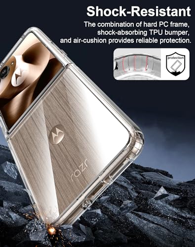 Cresee Case for Motorola Razr Ultra 2025/2026 - Crystal Clear Hard Back + Soft TPU Bumper Shockproof Cover Phone Case for Moto Razr Ultra 2025/2026 - Transparent - color: Transparent