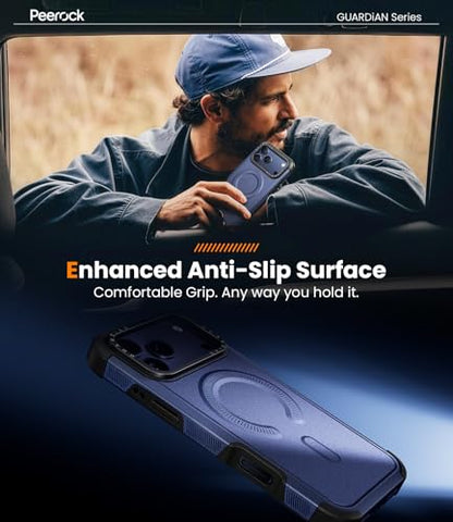 Heavy Duty for iPhone 17 Pro Max Case, 20FT Military Dropproof Blue | Dual-Layer Shockproof Protective Phone Case, Fit for Mag safe, Rugged Tough Durable Cover, GUARDiAN Series - Blue - color: Blue