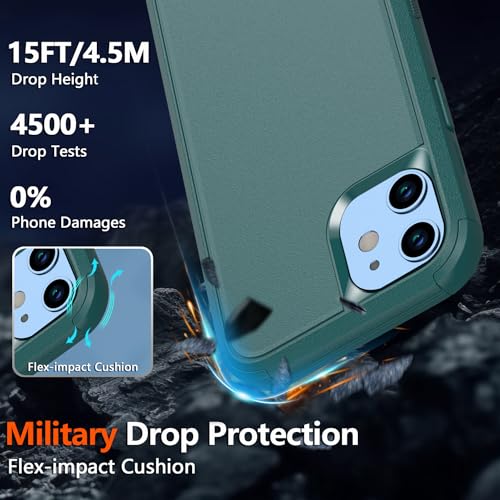 Diverbox for iPhone 12 case,iPhone 12 Magnetic case [with Screen Protector Camera Lens Protector ] 2 Pack [15 FT Military Grade Drop Protection] Heavy Duty Shockproof Phone Case (Dark Green) - color: Magnetic Dark Green
