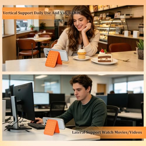 Aiivioll 4-in-1 Magnetic Grip Card Holder Stand for MagSafe Orange - color: Orange