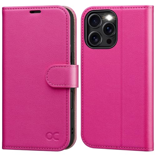 OCASE Compatible with iPhone 16 Pro Max Wallet Case, PU Leather Flip Folio Case with Card Holders RFID Blocking Kickstand [Shockproof TPU Inner Shell] Phone Cover 6.9 Inch 2024, Rose | RFID Blocking, Flip Case, Magnetic Clasp, PU Leather Wallet Case, Kick