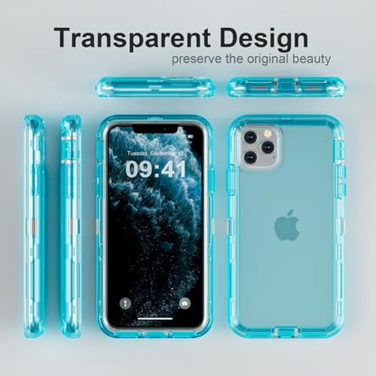 Follaroma for iPhone 11 Pro Max Case, 6.5 inch, Crystal Blue | Heavy Duty Shockproof Protection Phone Cases, Anti-Drop, Military Grade Dual Layer Transparent Rugged Protective Cover - color: Blue, size: iPhone 11 Pro Max 6.5‘’
