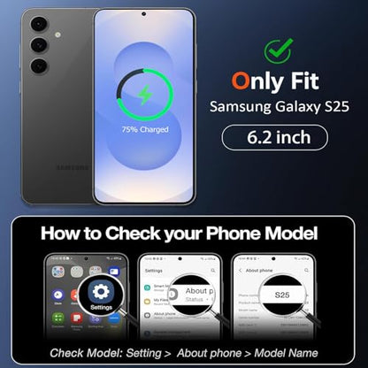 Battery Case for Galaxy S25, [10000mAh] Slim Rechargeable Smart Extended Charging Case Compatible with Galaxy S25 (6.2 inch) Backup Power Battery Pack Charger Cover-Black - size: Galaxy S25