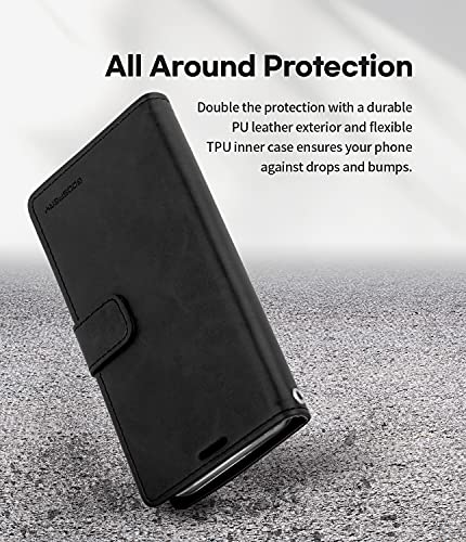 GOOSPERY Bluemoon Wallet Compatible with iPhone 13 Mini Case, Premium PU Leather Standing Feature Flip Card Holder Phone Cover (Black) IP13M-SPD-BLK - color: Black, size: iPhone 13 Mini