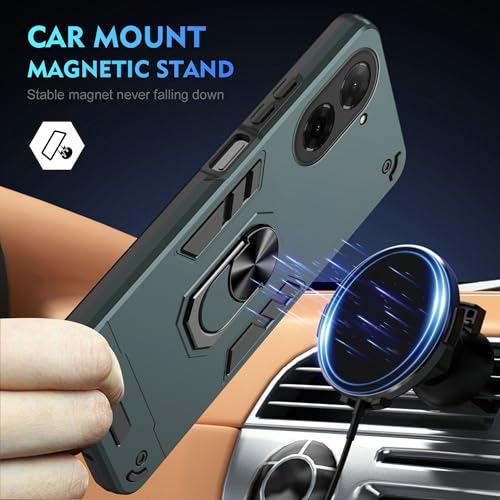 Compatible with Xiaomi Redmi A5 4G Case, Scratch Resistant Magnetism Kickstand for Poco C71 Phone Case Green - color: HY-GZS-green, size: Xiaomi Redmi A5 4G / POCO C71