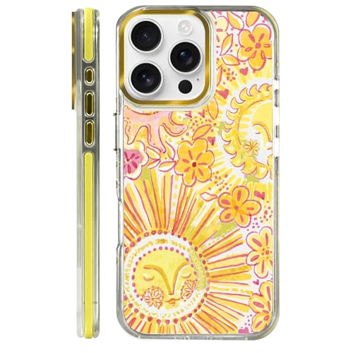 Clear Magnetic Case for iPhone 16 Pro, Slim Anti-Yellow Transparent Cover, Military Grade Protection, Phone Cases for iPhone 16 Pro, Retro Sun - color: A-Retro Sun, size: Iphone 16 Pro