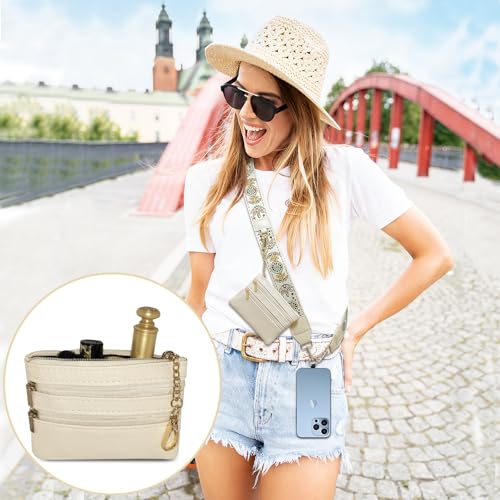 Cell Phone Lanyard with Wallet - Anti-Theft Crossbody Adjustable Phone Strap for Most Smartphones, for Men & Women - color: Beige