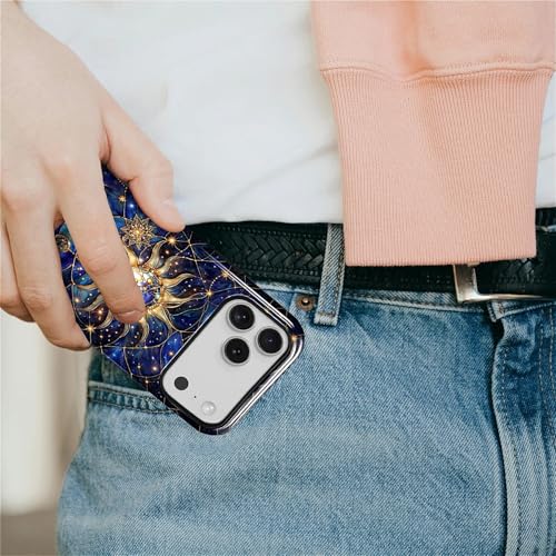 Case Compatible with iPhone 17 Pro Max, Cute Dual Layer Hybrid Phone Cover, Military Grade Drop Protection, Aesthetic Shockproof Phone Case for Women Girls, Galaxy Sun Moon - color: Galaxy Sun Moon, size: Iphone 17 Pro Max