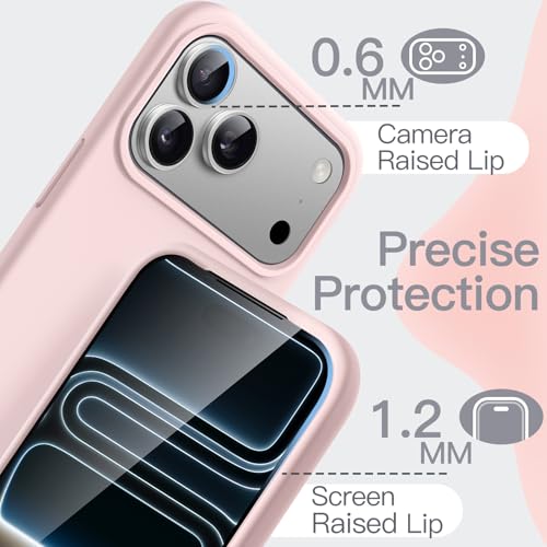 JETech Silicone Case for iPhone 17 Pro Max, Light Pink | Silky Soft Touch, Shockproof Protection, Scratch Resistant, Microfiber Lining - color: Light Pink, size: iPhone 17 Pro Max