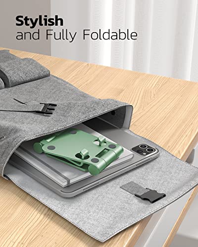 Nulaxy Full Aluminum Dual Folding Cell Phone Stand for Desk, Green - color: G-Green