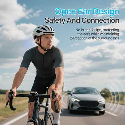 Bone Conduction Headphones - Bluetooth 5.4 Wireless Open-Ear Headphones with Microphone, IPX5 Sweatproof Running Headset, 12Hrs Battery Life for Cycling, Hiking, Workout & Sports (Black)