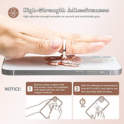 Doflyesky Butterfly Cell Phone Ring Grip Holder, 360 Degrees Rotation Phone Ring Grip Stand, Metal Finger Kickstand Compatible with iPhone, Samsung Galaxy, Android Phone Cases