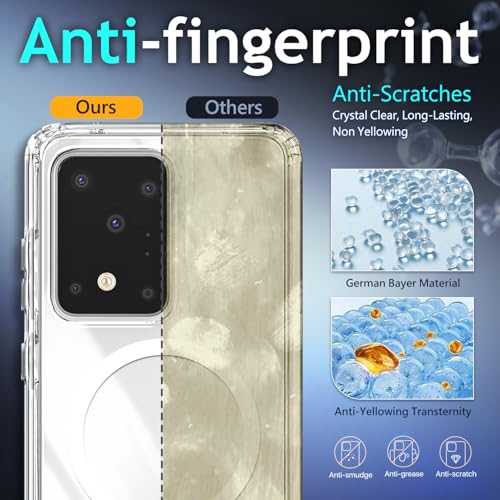 YZB Magnetic for Samsung Galaxy S20 Ultra Case, Clear | Compatible with MagSafe | Slim Fit Lightweight Shockproof, Military-Grade Protection, Yellowing Resistant Scratch-Resistant Back - color: Crystal Clear, size: Galaxy S20 Ultra