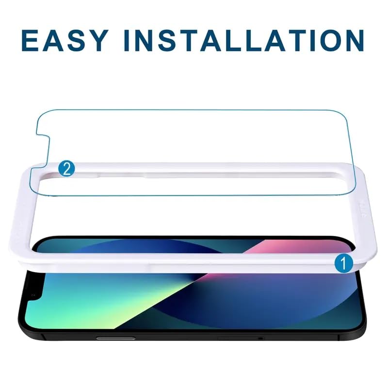 Screen Protector for iPhone 16e / iPhone 14 / iPhone 13 / iPhone 13 Pro [6.1 Inch] Display 3 Pack Tempered Glass, Case Friendly