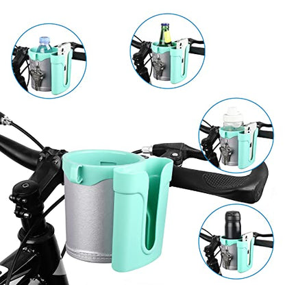 Accmor 3-in-1 Bike Cup Holder with Cell Phone Keys Holder, Bike Water Bottle Holders, Universal Bar Drink Cup Can Holder for Bicycles, Motorcycles, Scooters, Grey Green - color: Grey Green