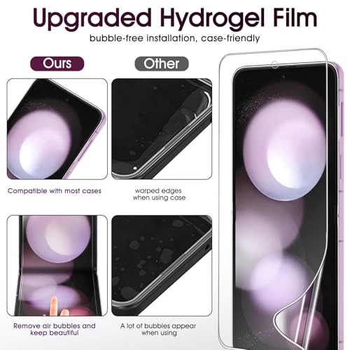 2 Sets Screen Protector for Samsung Galaxy Z Flip 4-6.7", Front/Back Full Coverage Soft Protective Film, Premium Folding,HD Clear Scratch Resistant - size: Samsung Galaxy Z Flip 4