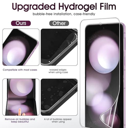 2 Sets Screen Protector for Samsung Galaxy Z Flip 5-6.7", Front/Back Full Coverage Soft Protective Film, Premium Folding,HD Clear Scratch Resistant - size: Samsung Galaxy Z Flip 5