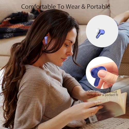 Wireless Earbuds, Bluetooth 5.4 Headphones HiFi Stereo, Bluetooth Earbuds - color: Blue