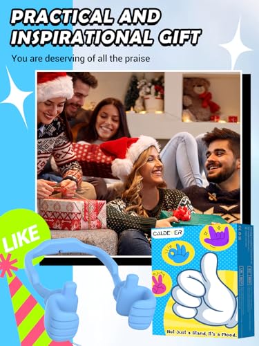 Stocking Stuffers for Teen Boys Girls Kids Christmas Thumbs Up Phone Holder - color: Macaron Blue