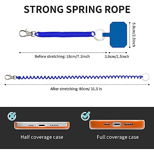 HOTEMIA Phone Lanyard - Anti Theft & Drop Protection for iPhone, Most Cell Phones - Black & Blue - color: Black+Blue