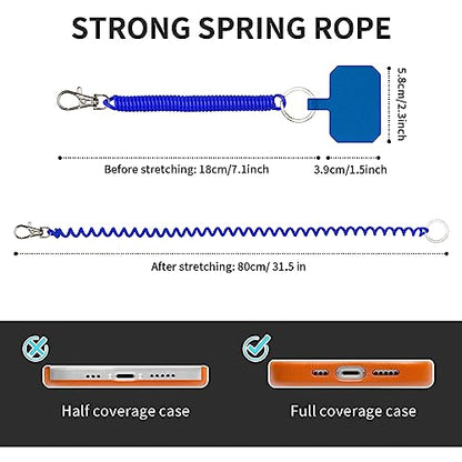 HOTEMIA Phone Lanyard - Anti Theft & Drop Protection for iPhone, Most Cell Phones - Black & Blue - color: Black+Blue
